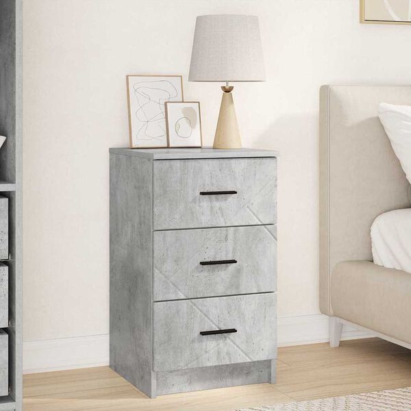 vidaXL Bedside Cabinet Concrete grey 38 x 38 x 66 cm Engineered wood