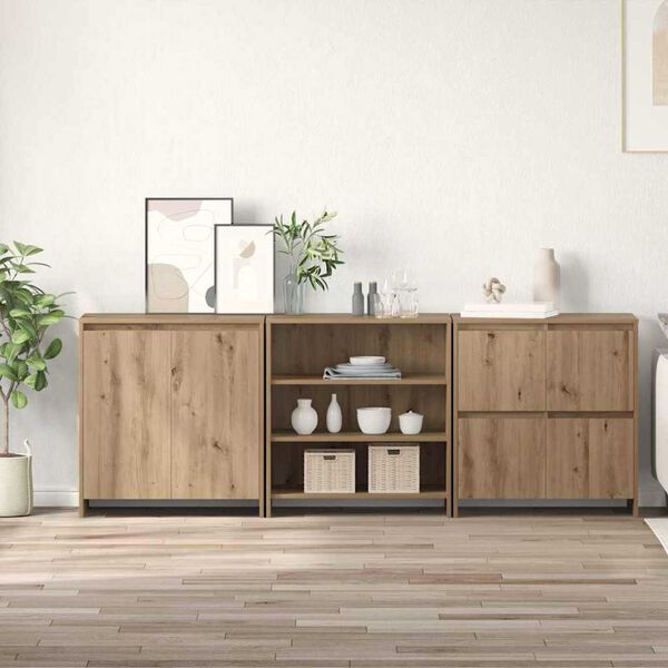 vidaXL Sideboard 3 pcs Artisan Oak 70 x 41 x 75 cm Engineered Wood