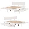 vidaXL Bed Frame with Drawers without Mattress White 135x190 cm Double