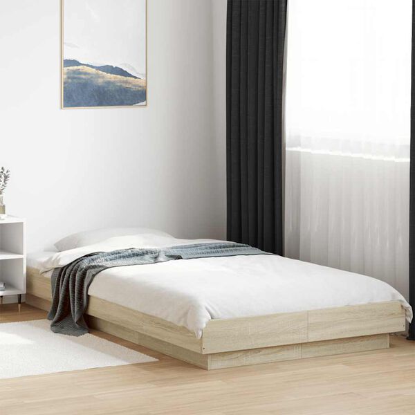 vidaXL Bed Frame without Mattress Sonoma Oak 100x200 cm