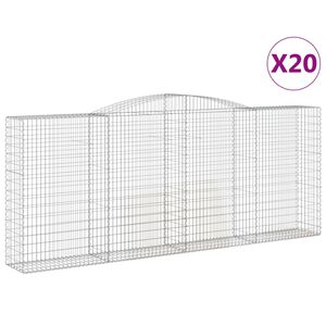vidaXL Arched Gabion Baskets 20 pcs 400x50x160/180 cm Galvanised Iron