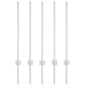vidaXL Embedded Fence Post 5 pcs Silver 120 cm Powder-Coated Steel