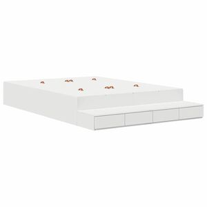vidaXL Storage Bed Frame with Drawer White 140 cm Engineered Wood