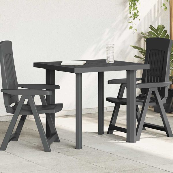 vidaXL Garden Table Anthracite 80x75x72 cm Plastic