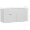 vidaXL Sink Cabinet with Built-in Basin High Gloss White Engineered Wood