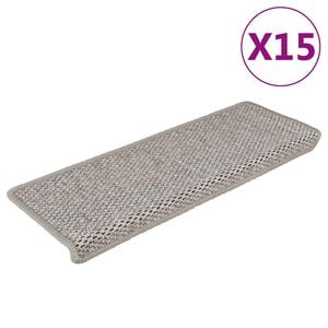 vidaXL Stair Mat | Set of 15 | Silver