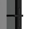 vidaXL Interior Door 76x201.5 cm Black ESG Glass and Aluminium