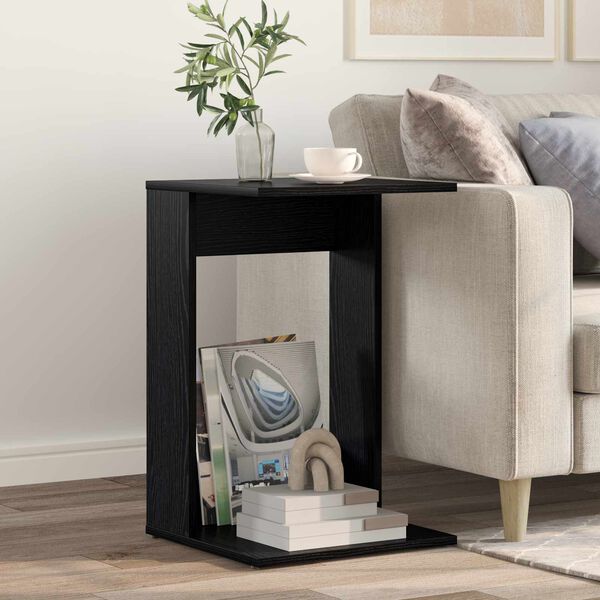 vidaXL Side Table Black Oak 40 x 38 x 62.5 cm Engineered Wood