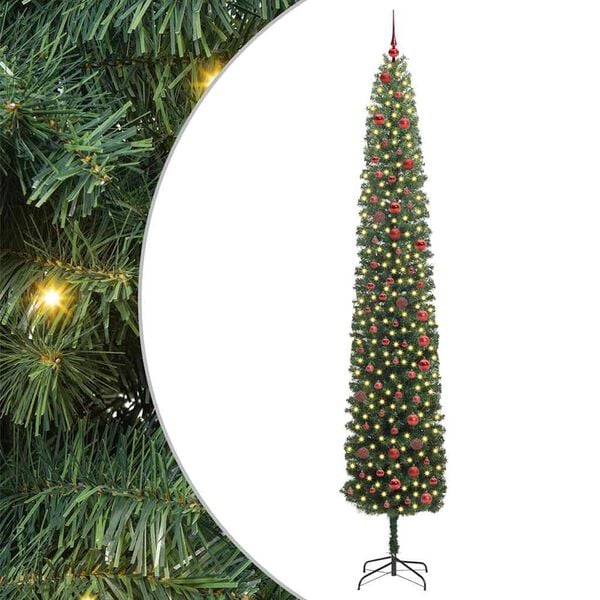 vidaXL Artificial Christmas Tree with 300 LEDs with Stand Green 300 cm