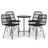 vidaXL 5 Piece Garden Dining Set Black Poly Rattan