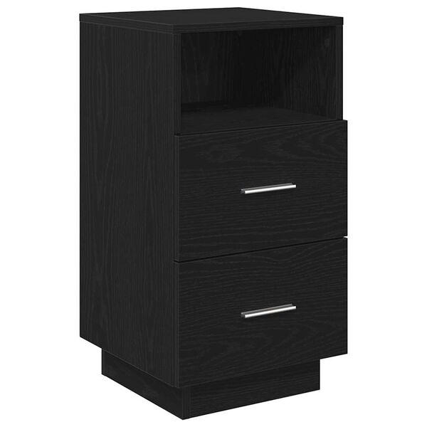 vidaXL Bedside Cabinet with 2 Drawers Black 36x36x68 cm