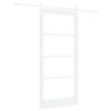 vidaXL Sliding Door ORKDAL White 93 x 202 cm Solid Pine Wood and Glass
