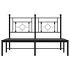 vidaXL Metal Bed Frame without Mattress with Headboard Black 135x190cm