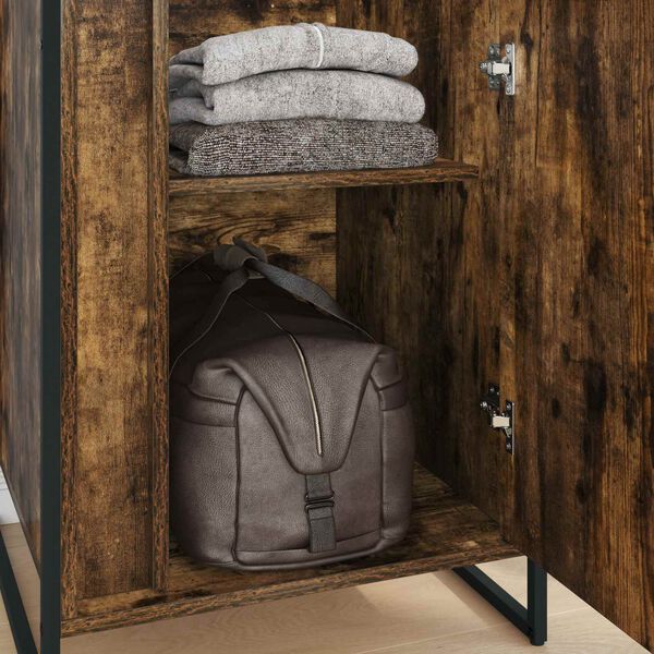 vidaXL Warderobe 2 pcs Smoke Oak 50 x 50 x 200 cm Engineered Wood