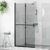 vidaXL Walk-in shower wall Black and dark transparent 100 x 190 cm