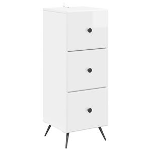 vidaXL Drawer Cabinet High Gloss White 33 x 34.5 x 90 cm