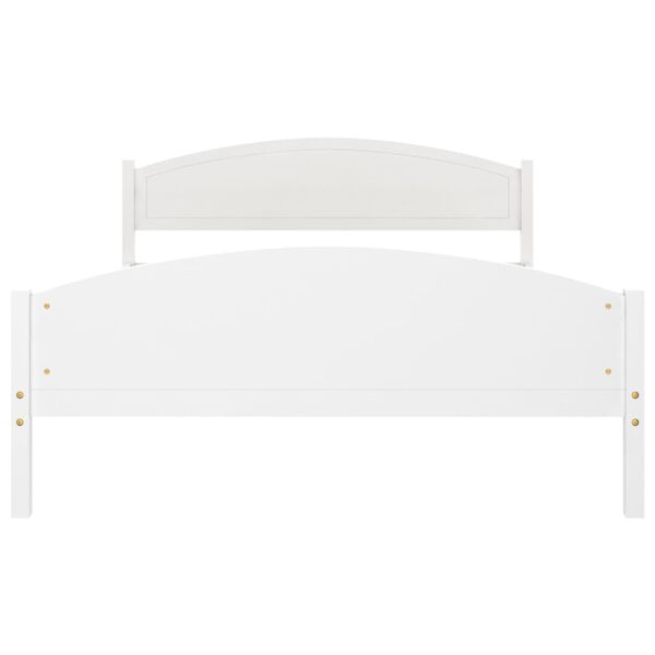 vidaXL Bed Frame without Mattress White Solid Pine Wood 140x200cm