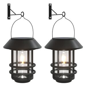 vidaXL Solar Outdoor Wall Lanterns 2 pcs White