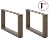 vidaXL Coffee Table Legs U-Shaped 2 pcs Natural Steel 70x(30-31) cm Steel