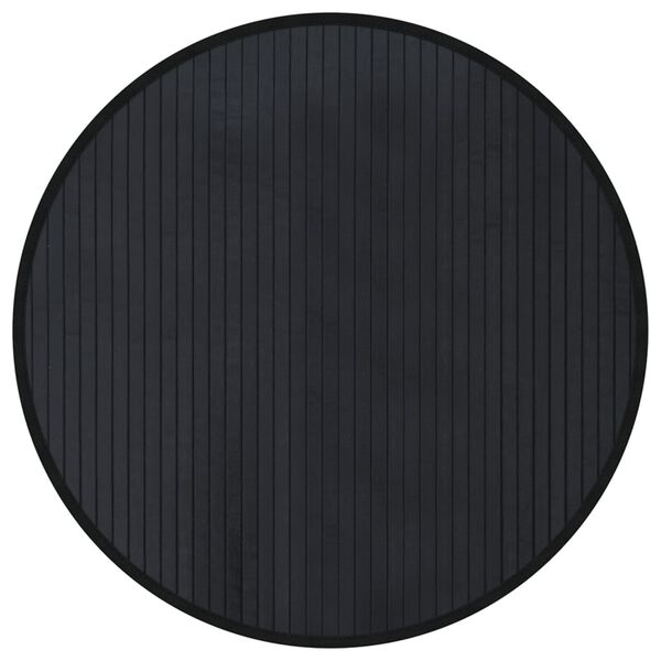 vidaXL Rug Round Black60 cm Bamboo