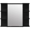 vidaXL Bathroom Furniture Set with Door 3 pcs Black 30 x 30 x 179.5 cm