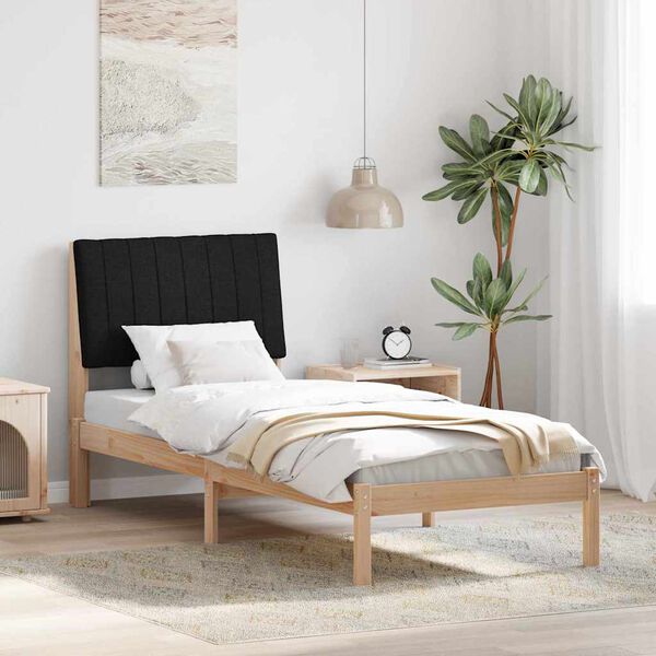 vidaXL Bed Frame with Headboard Brown 75 x 190 cm Solid Pine Wood
