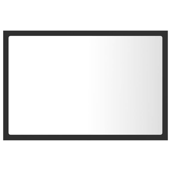 vidaXL LED Bathroom Mirror Grey 60x8.5x37 cm Acrylic