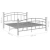 vidaXL Bed Frame without Mattress Grey Metal 160x200 cm