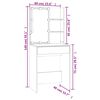 vidaXL Dressing Table with LED Smoked Oak 60x40x140 cm