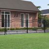 vidaXL Fence Gate "KAMPEN" with Spear Top Black 394,5x125 cm Steel