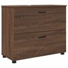 vidaXL Bathroom Furniture Set with Drawer with Shelf 2 pcs Brown Oak