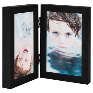 vidaXL Bifold Photo Frame Collage Black 2x