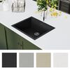 vidaXL Kitchen Sink with Overflow Hole Black Granite