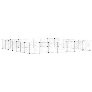 vidaXL 28-Panel Pet Cage with Door Black 35x35 cm Steel
