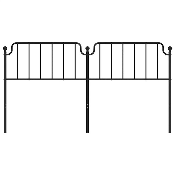 vidaXL Metal Headboard Black 180 cm