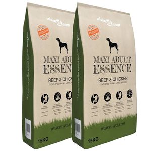 vidaXL Premium Dry Dog Food Maxi Adult Essence Beef&Chicken (2 x 15kg)