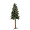 vidaXL Slim Christmas Tree Green 210 cm PVC and Solid Pine wood