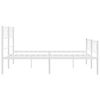 vidaXL Metal Bed Frame without Mattress with Footboard White 140x190cm