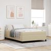 vidaXL Bed Frame with Mattress Light Green Grey 140 x 190 cm Fabric