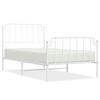 vidaXL Metal Bed Frame without Mattress with Footboard White 100x200cm