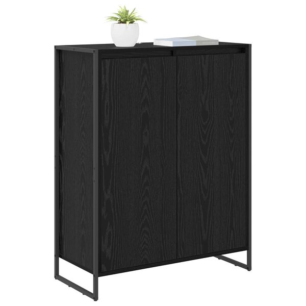 vidaXL Shoe Cabinet Black Oak 79 x 36 x 100 cm Engineered Wood