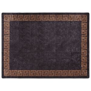 vidaXL Rug Washable Black and Gold 400x300 cm Anti Slip