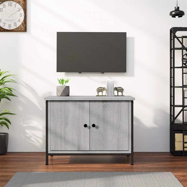 vidaXL TV Cabinet with Doors Grey Sonoma 60x35x45 cm Engineered Wood