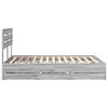 vidaXL Bed Frame with Drawer Grey Sonoma 140 x 200 cm Engineer Wood