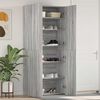vidaXL Shoe Cabinet with Shelf Grey 80 x 35.5 x 180 cm Engineered wood