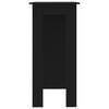 vidaXL Bar Table with Shelf Black 102x50x103.5 cm Engineered Wood