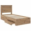 vidaXL Bed Frame with Drawer with Headboard Manual Engineered Wood