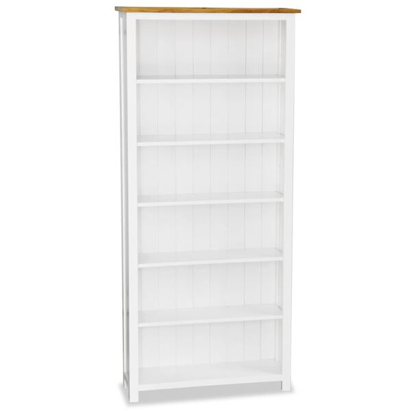 vidaXL 6-Tier Bookcase 80x23x180 cm Solid Oak Wood