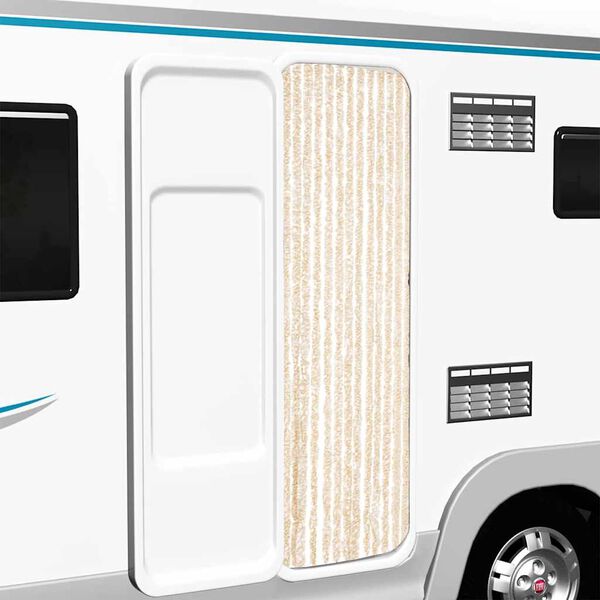 vidaXL Fly Curtain Beige and White 56x185 cm Chenille