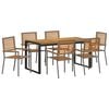 vidaXL Garden Dining Set 7 pcs Grey and Brown Poly Rattan